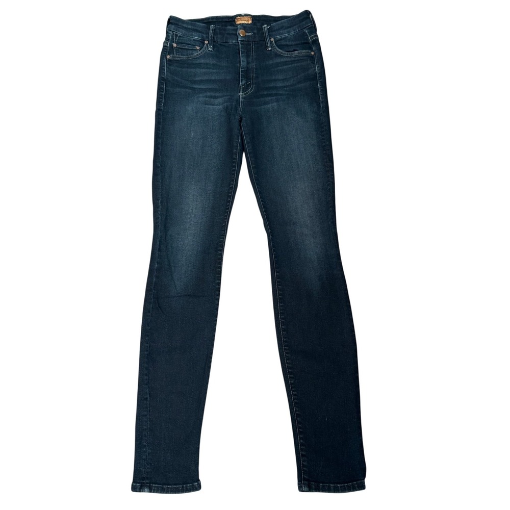 Mother Denim High Waisted Looker Jeans Dark Wash Indigo Blue Stretch